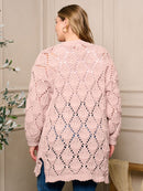 PLUS SIZE LONG SLEEVE OPEN FRONT KNIT CARDIGAN