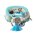 Evil Eye N Tassel Ball Bracelet BR2521-36 (12PC)