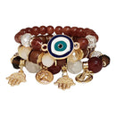 Hamsa N Evil Eye Charm Ball Bracelet BR2521-54 (12PC)