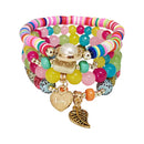 Heart N Leaf Charm Bead Bracelet BR2521-51 (12PC)