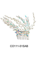 Pearl Crystal Decor Tiara Hair Comb CO111-51 (3pc)