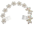 Crystal Flower Decor Tiara Hair Comb CO111-64 (3pc)