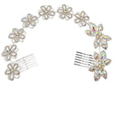 Crystal Flower Decor Tiara Hair Comb CO111-64 (3pc)