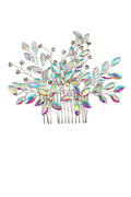 Crystal Leaf Decor Tiara Hair Comb CO111-74 (3pc)