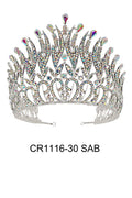Crystal Tiara Crown CR1116-30 (2pc)