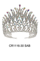 Crystal Tiara Crown CR1116-30 (2pc)