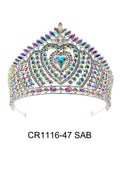 Crystal Tiara Crown CR1116-47 (2PC)