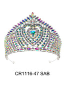 Crystal Tiara Crown CR1116-47 (2PC)