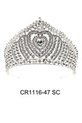 Crystal Tiara Crown CR1116-47 (2PC)