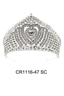 Crystal Tiara Crown CR1116-47 (2PC)