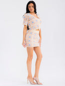 WOMEN'S ELASTIC WAIST MULTI KNIT MINI SKIRT