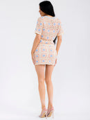 WOMEN'S ELASTIC WAIST MULTI KNIT MINI SKIRT