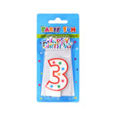 Number 3 Candle with Birthday Dcor