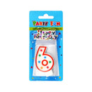 Number 6 Candle with Birthday Dcor