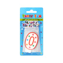 Number 0 Candle with Birthday Dcor