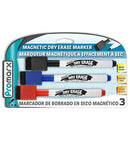 Promarx Magnetic Dry Eraser Marker - 3 Assorted colors