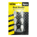 Toolshed Stainless Steel Oval Hook, Peel and Stick - 6pc