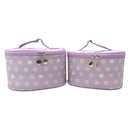 Vegan Leather Polk Dot  Print Cosmetic Case Travel BAG FB211 (2PC)