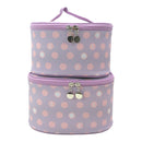 Vegan Leather Polk Dot  Print Cosmetic Case Travel BAG FB211 (2PC)