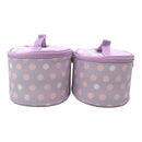 Vegan Leather Polk Dot  Print Cosmetic Case Travel BAG FB211. (2PC)