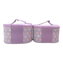 Vegan Leather Polk Dot  Print Cosmetic Case Travel BAG FB211. (2PC)