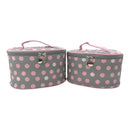 Vegan Leather Polk Dot  Print Cosmetic Case Travel BAG FB211 (2PC)