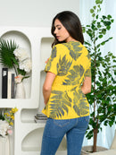 WOMEN'S SHORT SLEEVE WRAP PEPLUM TOP