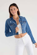 (PRE PACK) Destructed Cropped Denim Jacket EJ2055