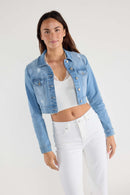 (PRE PACK) Destructed Cropped Denim Jacket EJ2055