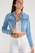 (PRE PACK) Destructed Cropped Denim Jacket EJ2055