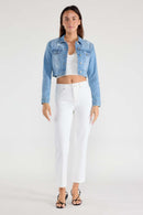 (PRE PACK) Destructed Cropped Denim Jacket EJ2055