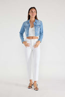 (PRE PACK) Destructed Cropped Denim Jacket EJ2055