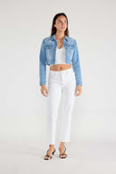 (PRE PACK) Destructed Cropped Denim Jacket EJ2055