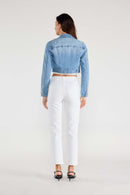 (PRE PACK) Destructed Cropped Denim Jacket EJ2055