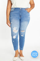(OPEN PACK) Plus size Distressed Ankle Skinny Jeans WEP3278XL