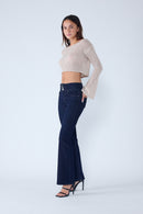 (PRE PACK) Super High rise Bootcut with 3-Button Wide Waist Band EP3473
