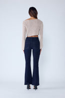 (PRE PACK) Super High rise Bootcut with 3-Button Wide Waist Band EP3473