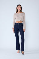 (PRE PACK) Super High rise Bootcut with 3-Button Wide Waist Band EP3473