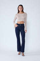 (PRE PACK) Super High rise Bootcut with 3-Button Wide Waist Band EP3473