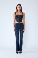 (OPEN PACK) High Rise Bootcut Jeans with Black Tint WEP3583