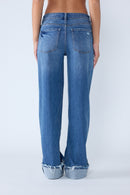 (OPEN PACK) Low Waist Cuffed Baggy Wide Leg Jeans WEP3594