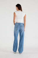 (OPEN PACK) Low Waist Relaxed Straight Jeans With Tie Wash WEP3617
