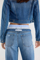 (OPEN PACK) Low Waist Relaxed Straight Jeans With Tie Wash WEP3617