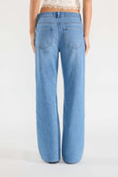 (OPEN PACK) Baggy Wide Jeans with Waist Band String WEP3618
