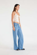 (OPEN PACK) Baggy Wide Jeans with Waist Band String WEP3618