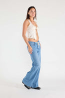 (OPEN PACK) Baggy Wide Jeans with Waist Band String WEP3618