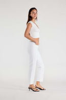 (OPEN PACK) High Rise Basic White Straight Jeans WEP3624
