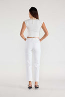 (OPEN PACK) High Rise Basic White Straight Jeans WEP3624