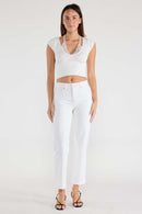 (OPEN PACK) High Rise Basic White Straight Jeans WEP3624