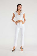 (OPEN PACK) High Rise Basic White Straight Jeans WEP3624